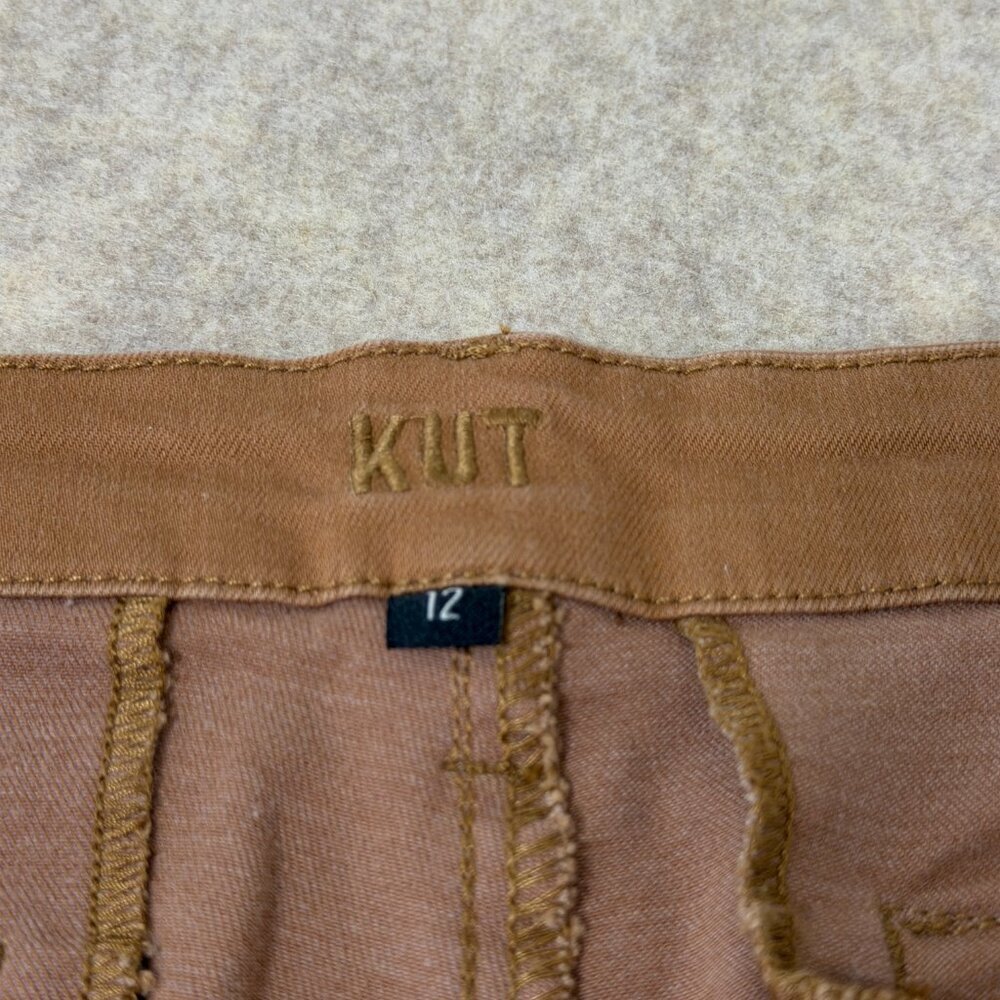 KUT From The Kloth Trouser Shorts Tan Mid Rise Stretch Casual Size 8 - Picture 8 of 15